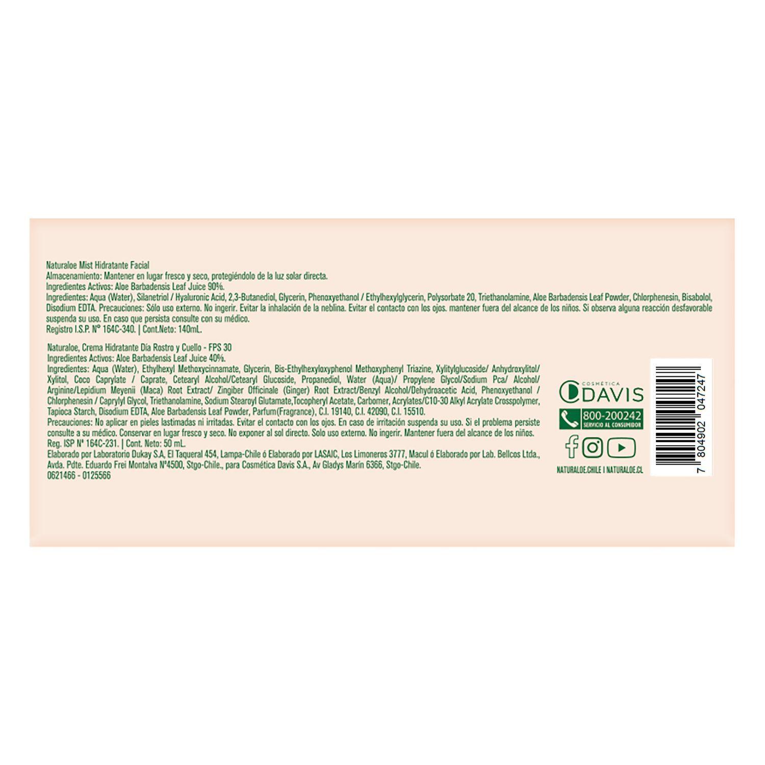 Set Naturaloe Crema día 50ml + Mist 140ml-3