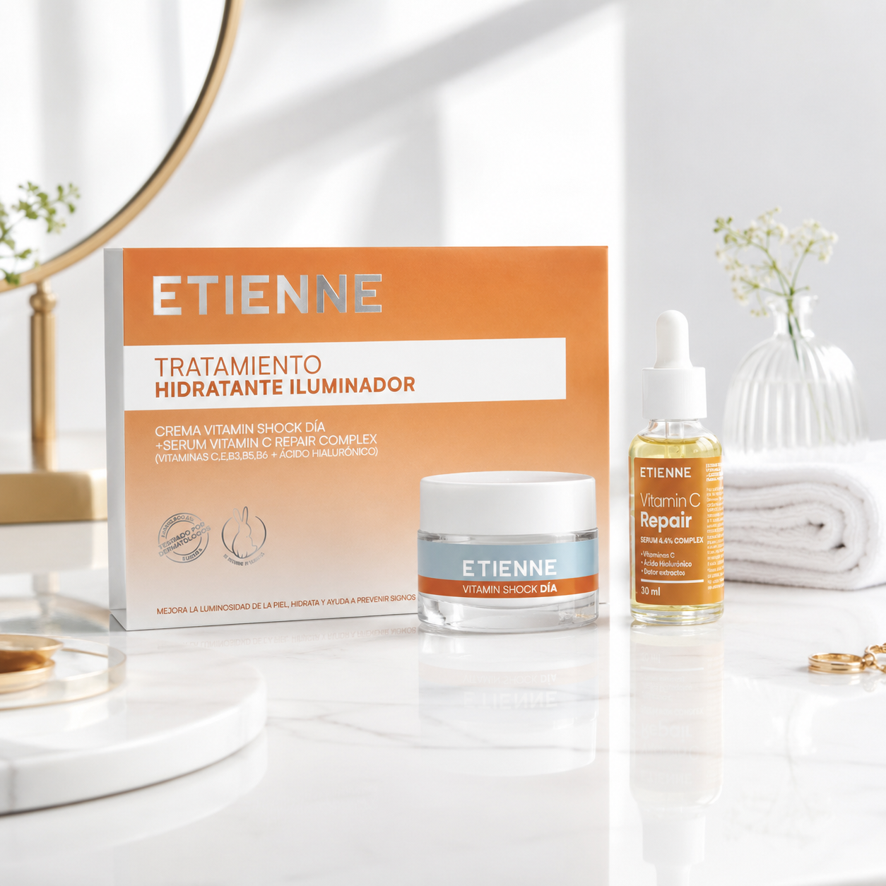 Etienne Skin Vitamin Shock Crema Día y Serum-2