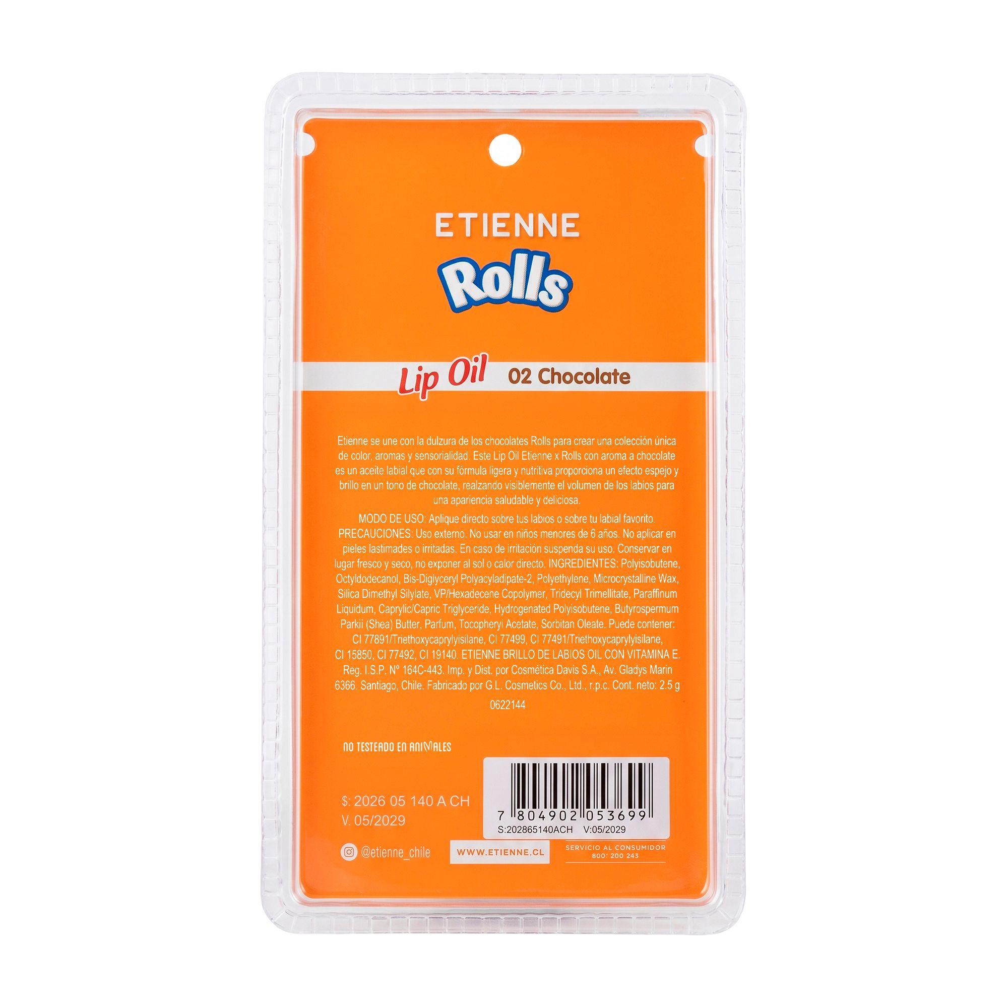 Etienne X Rolls Lip Oil Tono Chocolate-2
