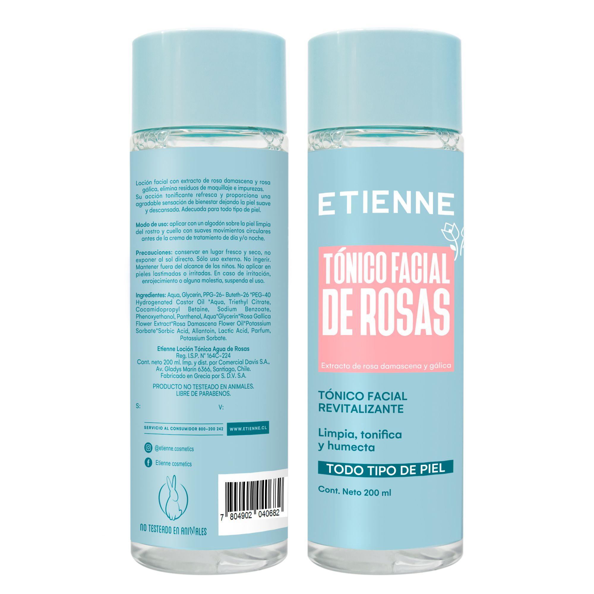 Tónico Facial Revitalizante Etienne Agua de Rosas 200ml-2