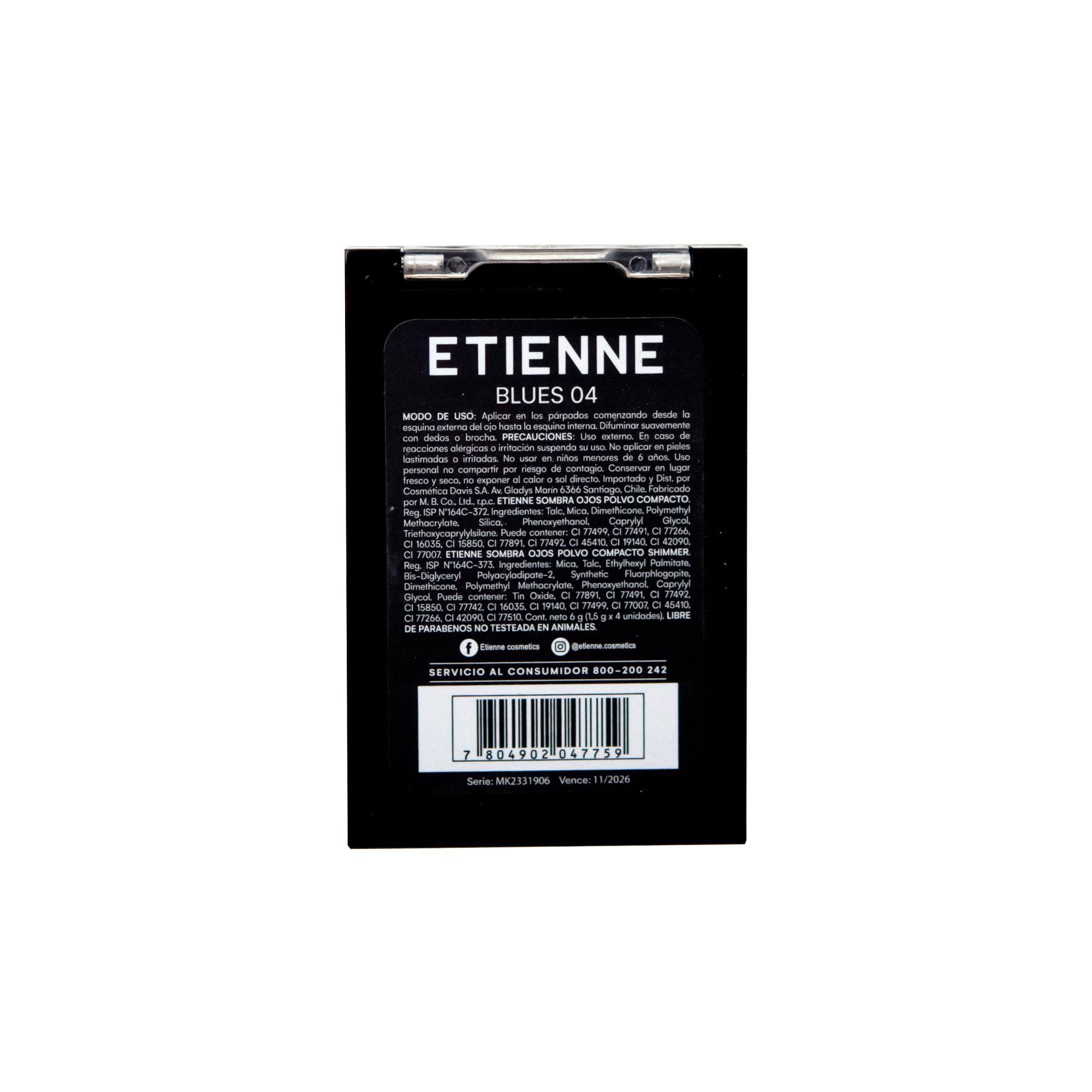Etienne Sombras Prof En Polvo Compacto X4 Blues-2