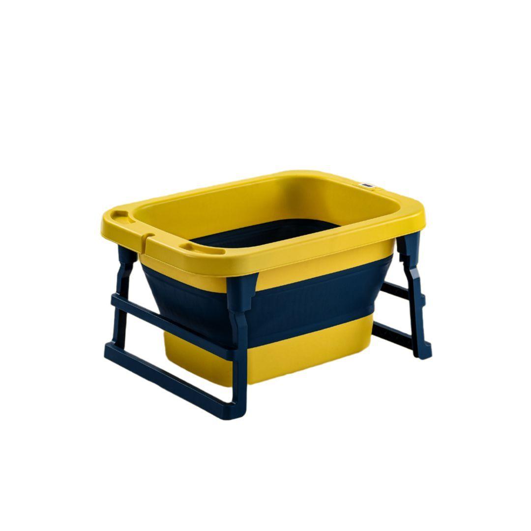 Bañera Plegable Bebé Con Termometro Asiento y Mas Amarillo  BABYMINE-2