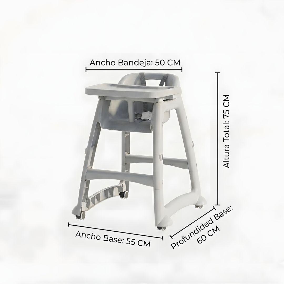 Silla de Comer Bebé Comfy Pro con Ruedas BABYMINE-6