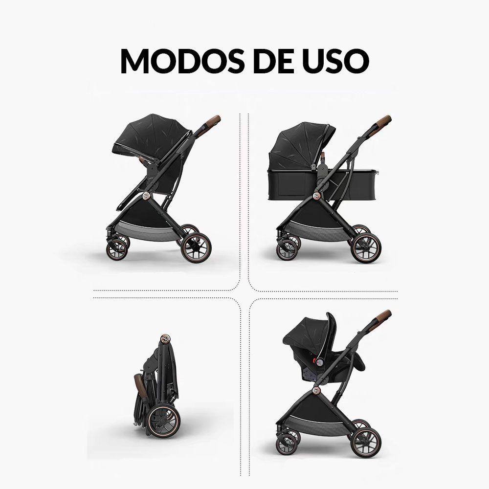 Coche de Bebé Travel System E-Crib Negro-4
