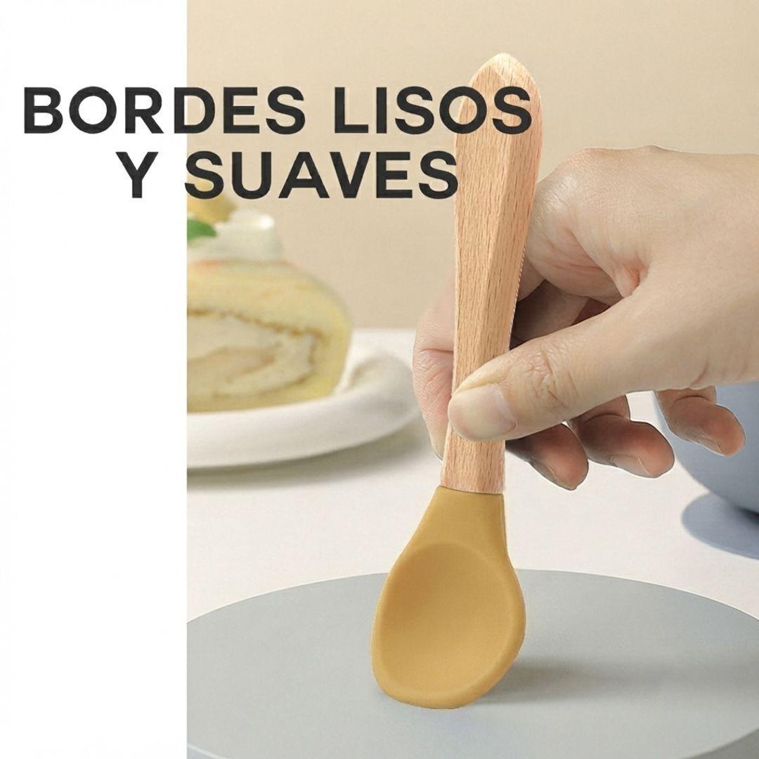 Set De Alimentación Silicona Bebé 4 Piezas BABYMINE Silicona BPA Free Ventosa-2