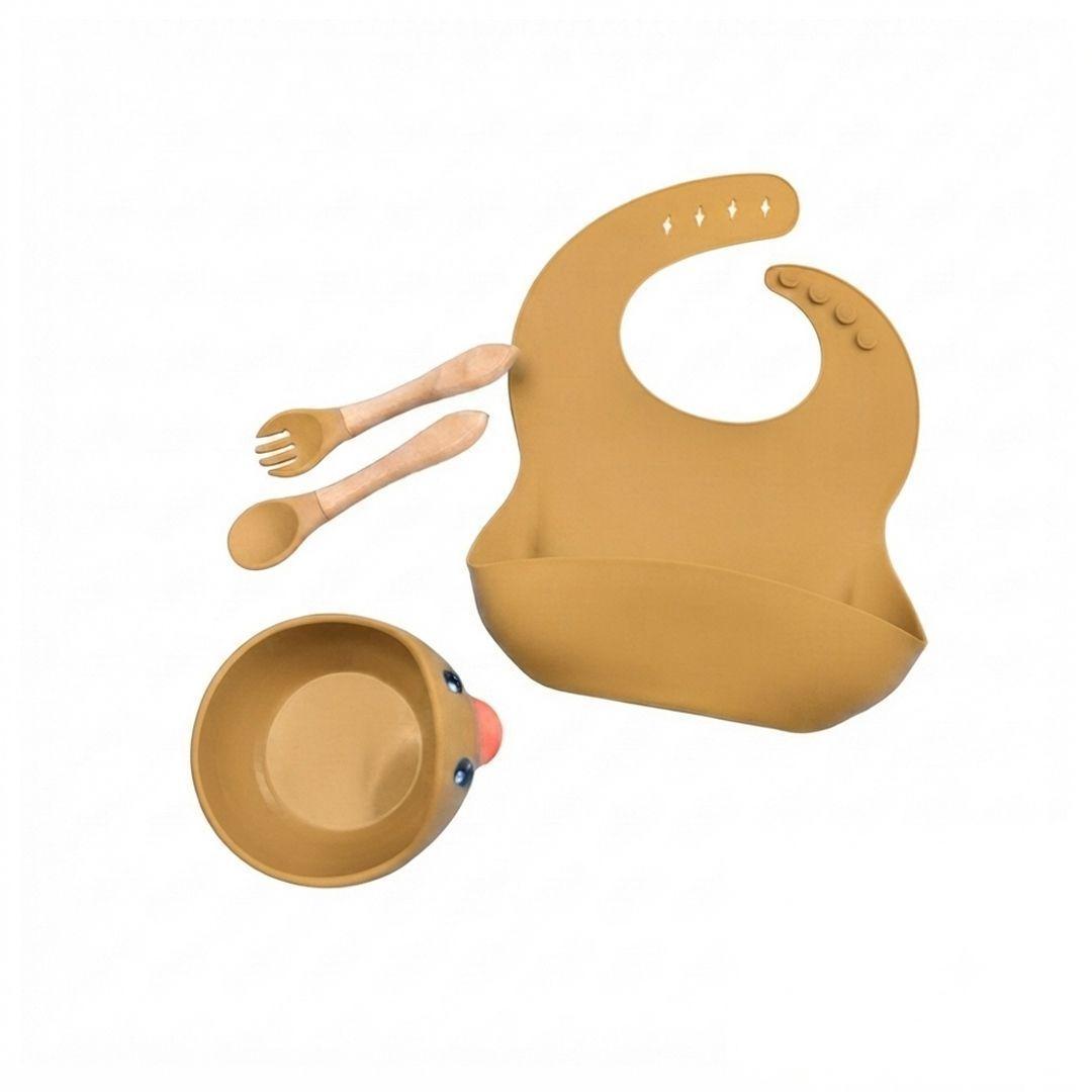 Set De Alimentación Silicona Bebé 4 Piezas BABYMINE Silicona BPA Free Ventosa-5