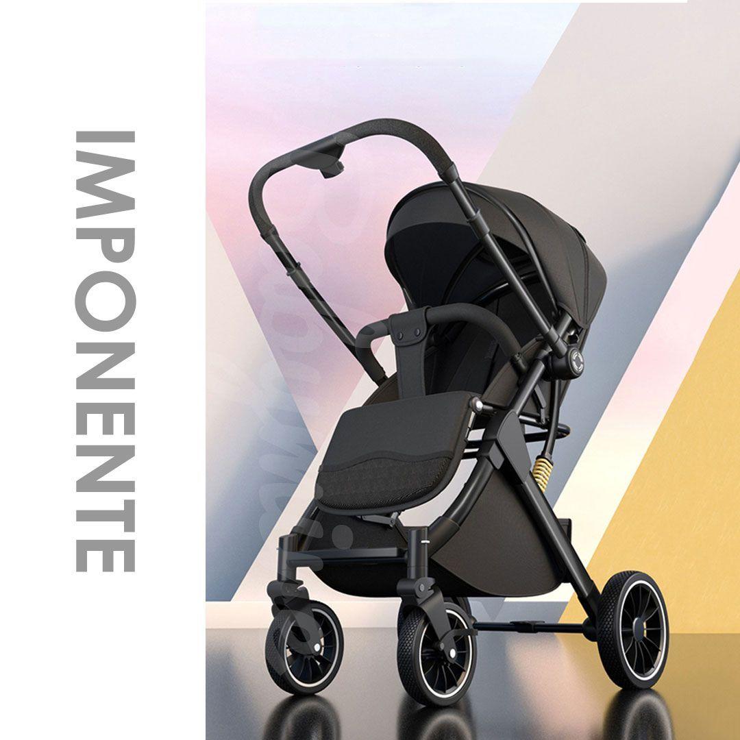 Coche de Paseo Maleta Compacto Reversible Dorado BABYMINE-3