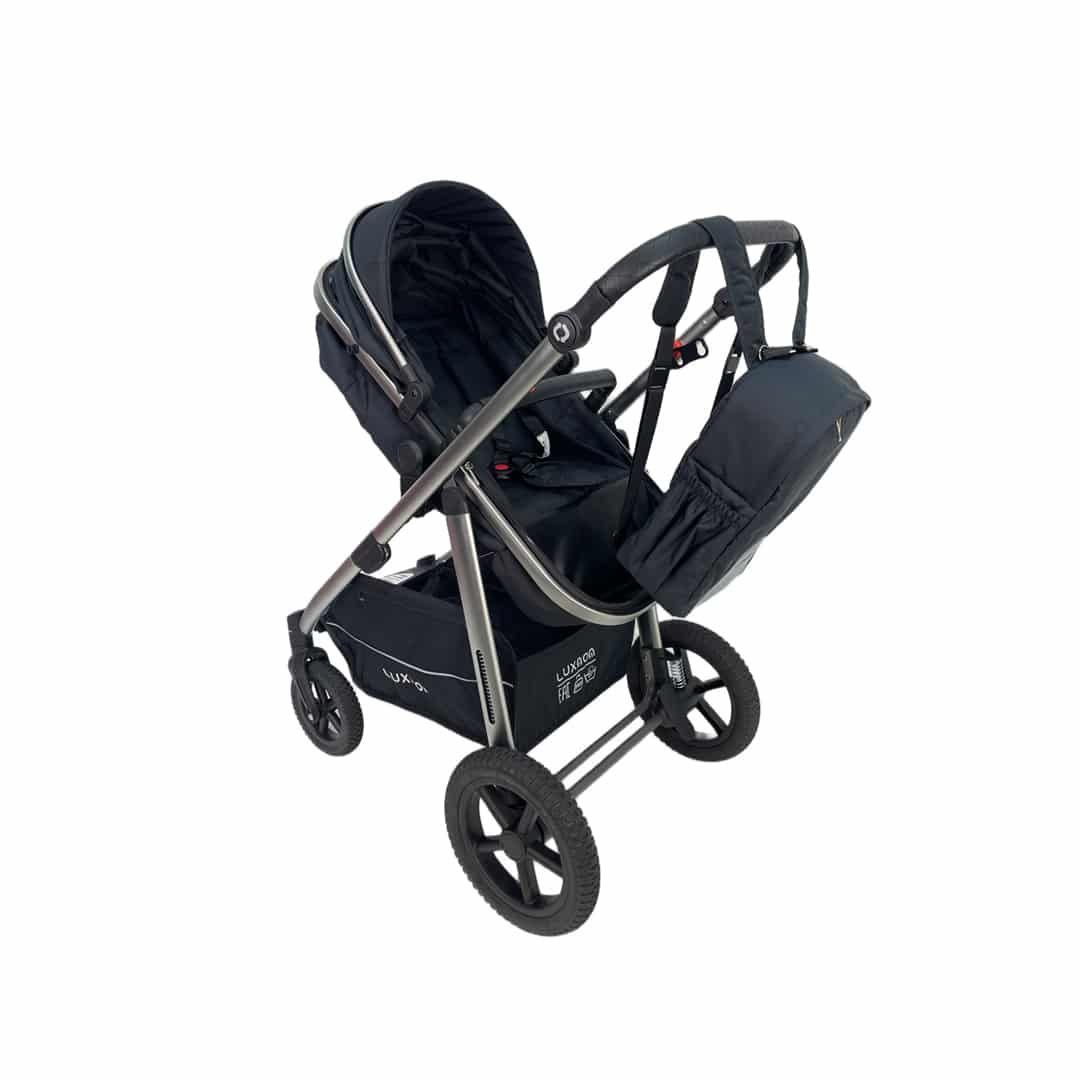 Coche Cuna Con Filtro UV y Bolso Pañalero Negro BABYMINE-1
