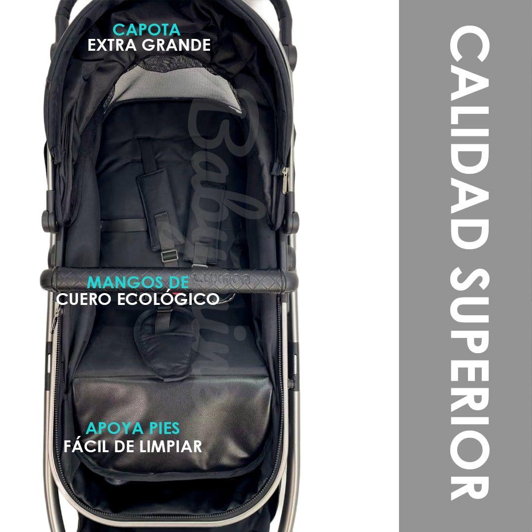 Coche Cuna Con Filtro UV y Bolso Pañalero Negro BABYMINE-7