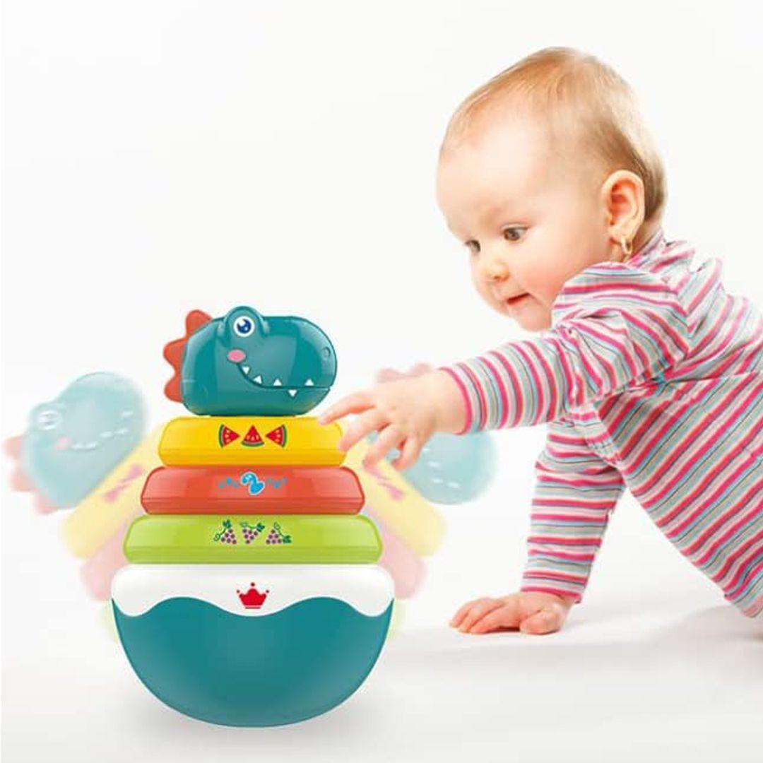 Juguete Interactivo Apilable Dinosaurio Multicolor -2