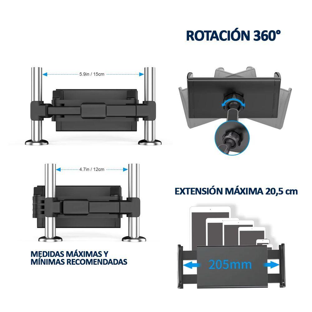 Soporte para Tablet y Teléfono en Auto – Ideal para Viajes con Niños-4