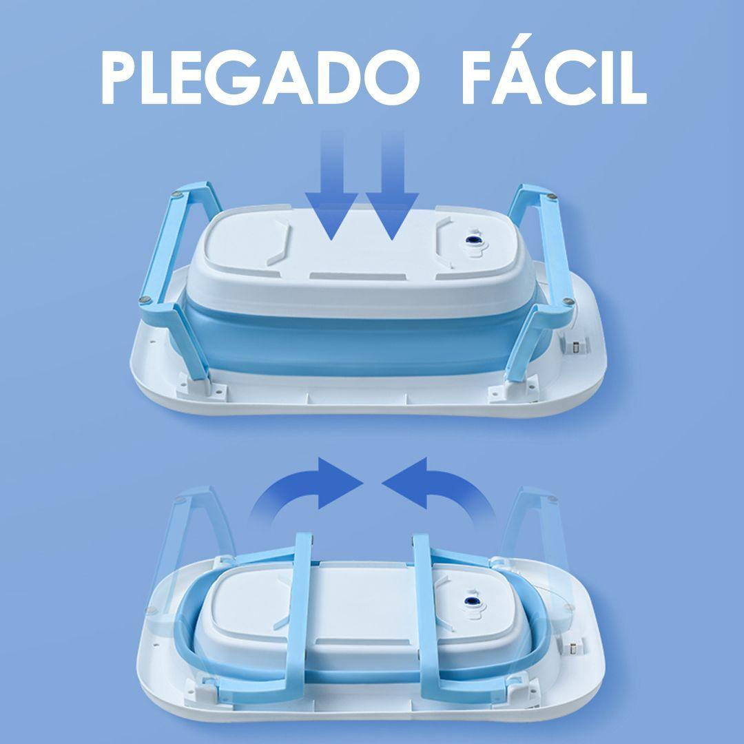 Bañera Plegable Bebé Con Malla Para Baño Azul BABYMINE-2