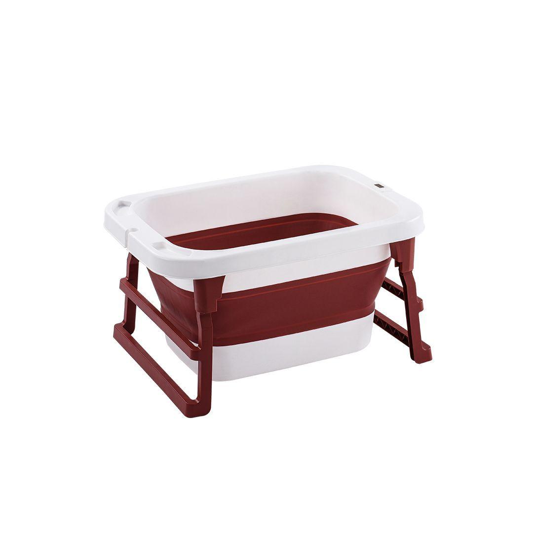Bañera Plegable Bebé Con Termometro Asiento y Mas Rojo BABYMINE-2