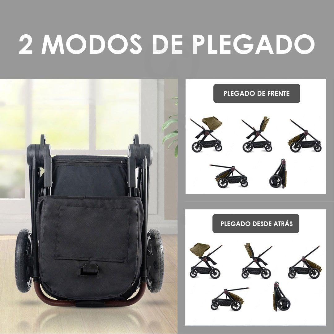 Coche de Paseo Mango Extensible Reversible Verde BABYMINE-6
