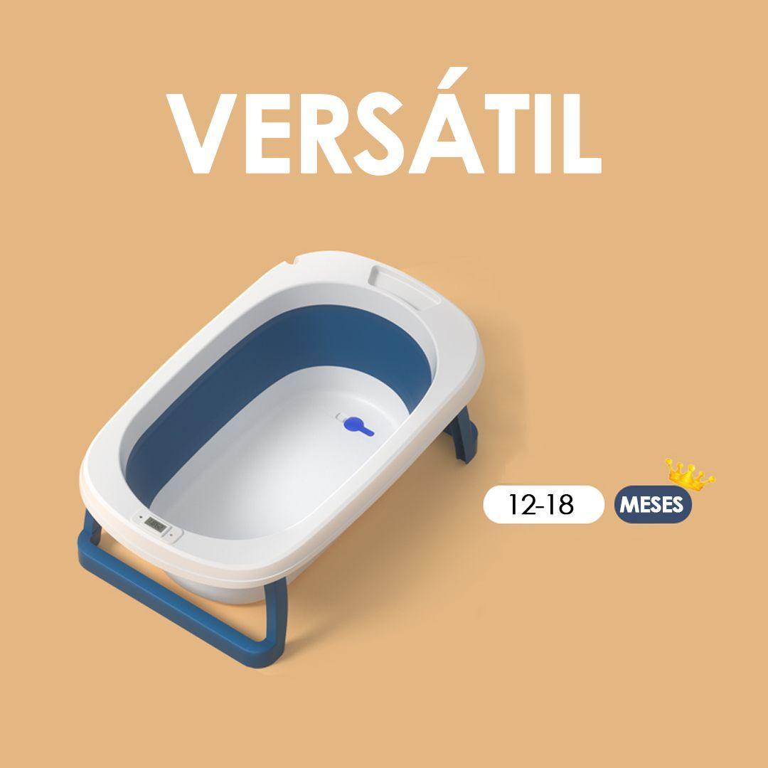 Bañera Plegable Bebé Con Termometro y Cojín Amarillo BABYMINE-2