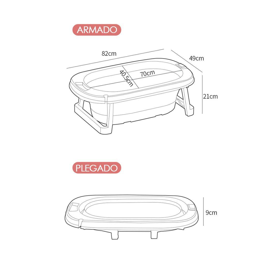 Bañera Plegable Bebé Con Termometro y Cojín Amarillo BABYMINE-7