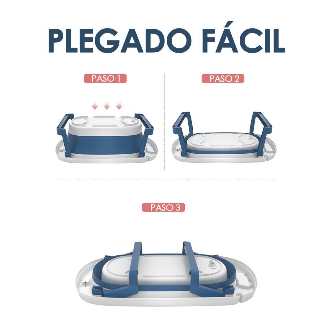 Bañera Plegable Bebé Con Termometro y Cojín Azul BABYMINE-5