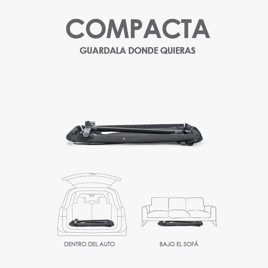 Cuna Colecho Mecedora Con Ruedas Gris Babymine-2