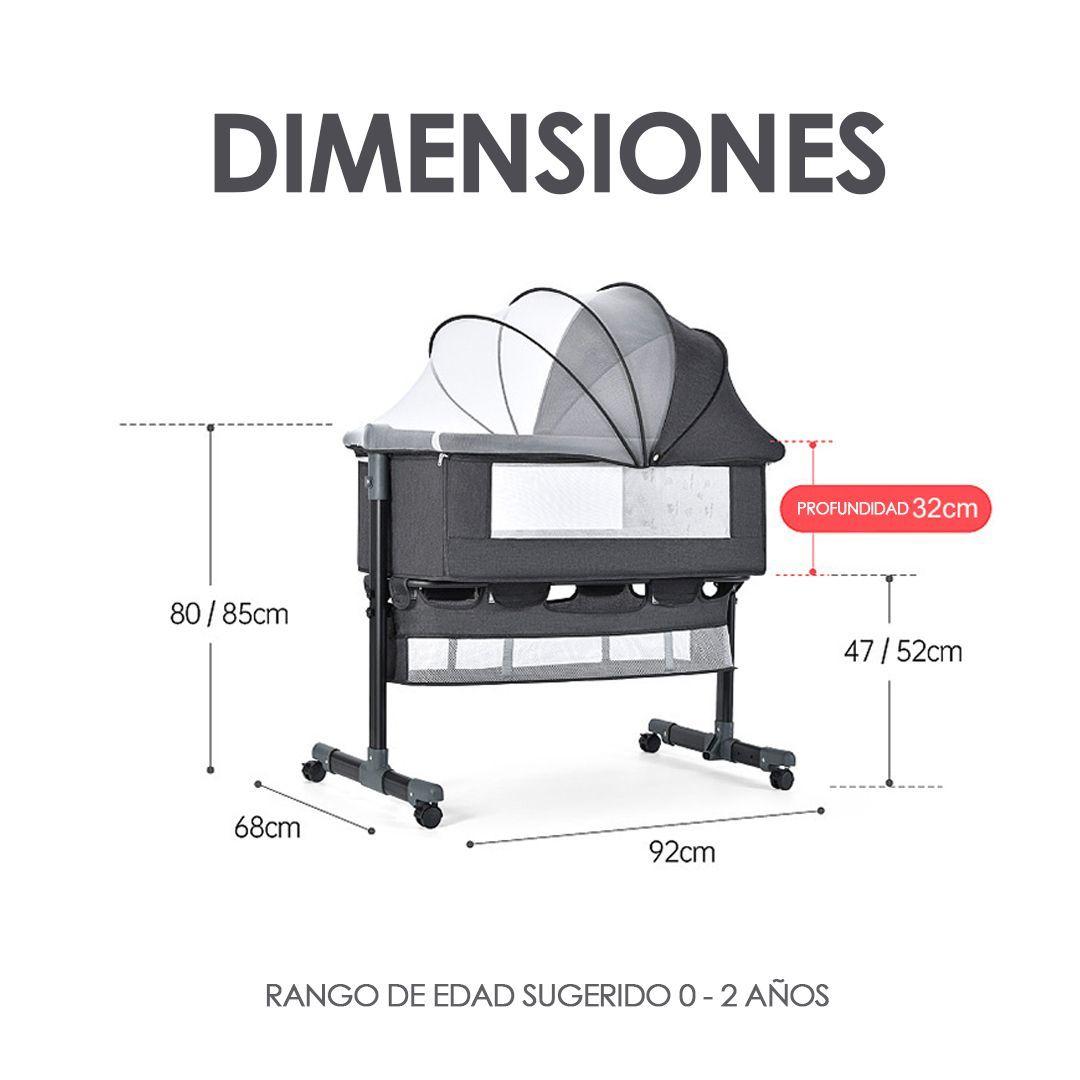 Cuna Colecho Mecedora Con Ruedas Gris Babymine-7