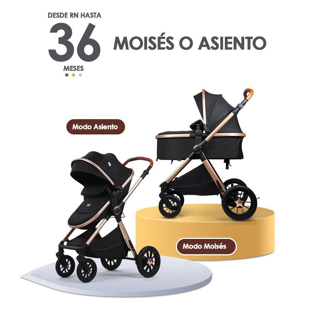 Coche de Bebé Silla Nido Bolso y Cubre Pies Negro-2