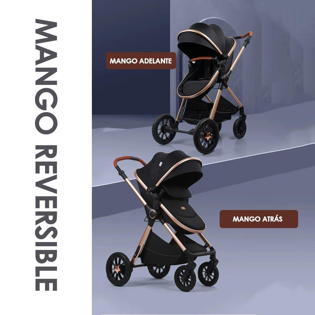 Coche de Bebé Silla Nido Bolso y Cubre Pies Negro-3