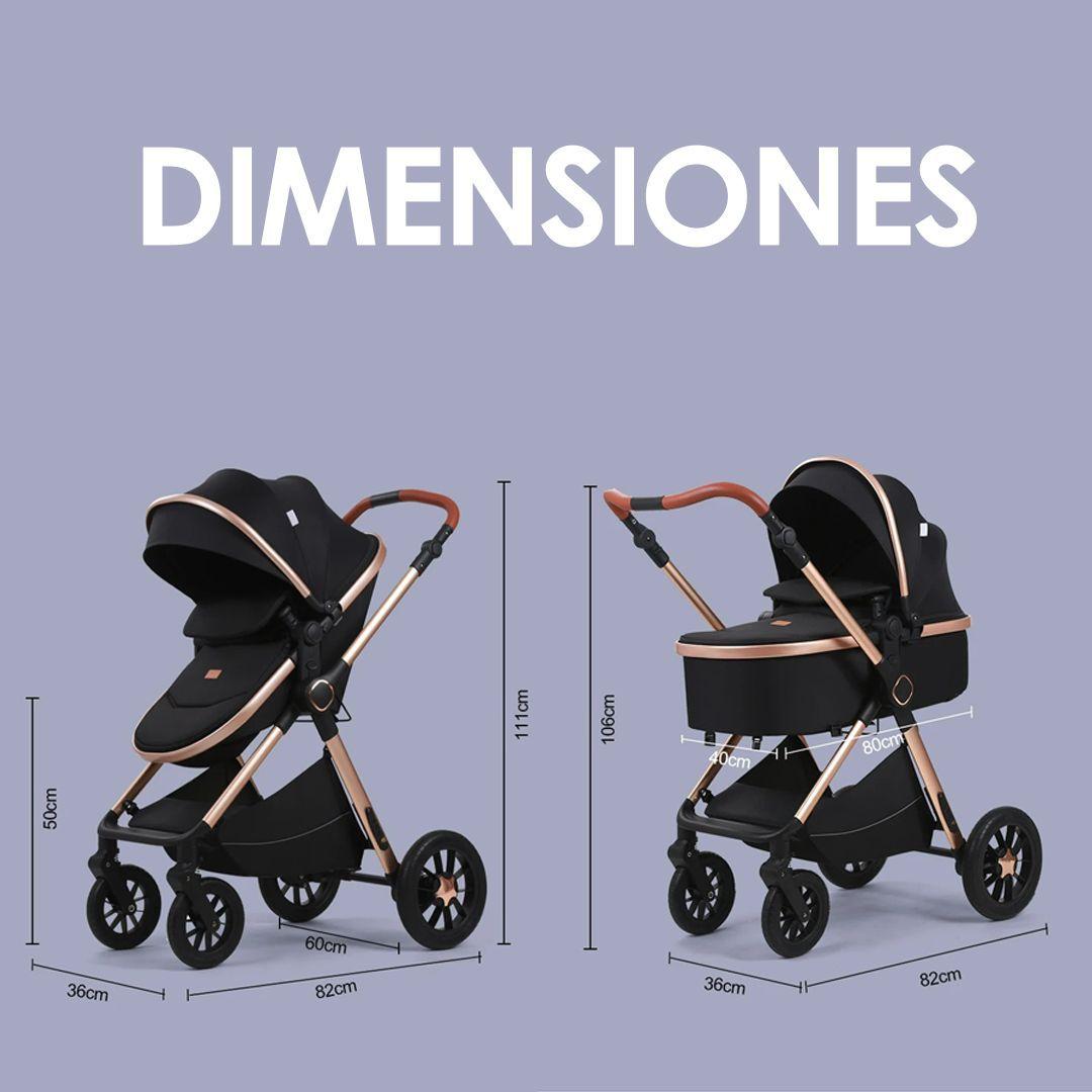 Coche de Bebé Silla Nido Bolso y Cubre Pies Negro-7