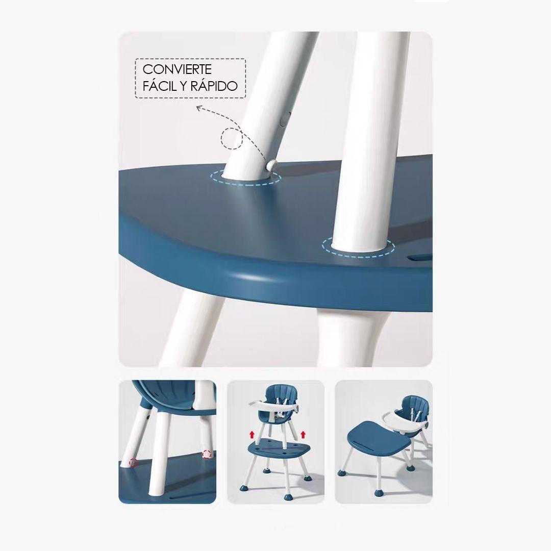Silla de Comer Multi Etapas 4 en 1 Azul BABYMINE-6