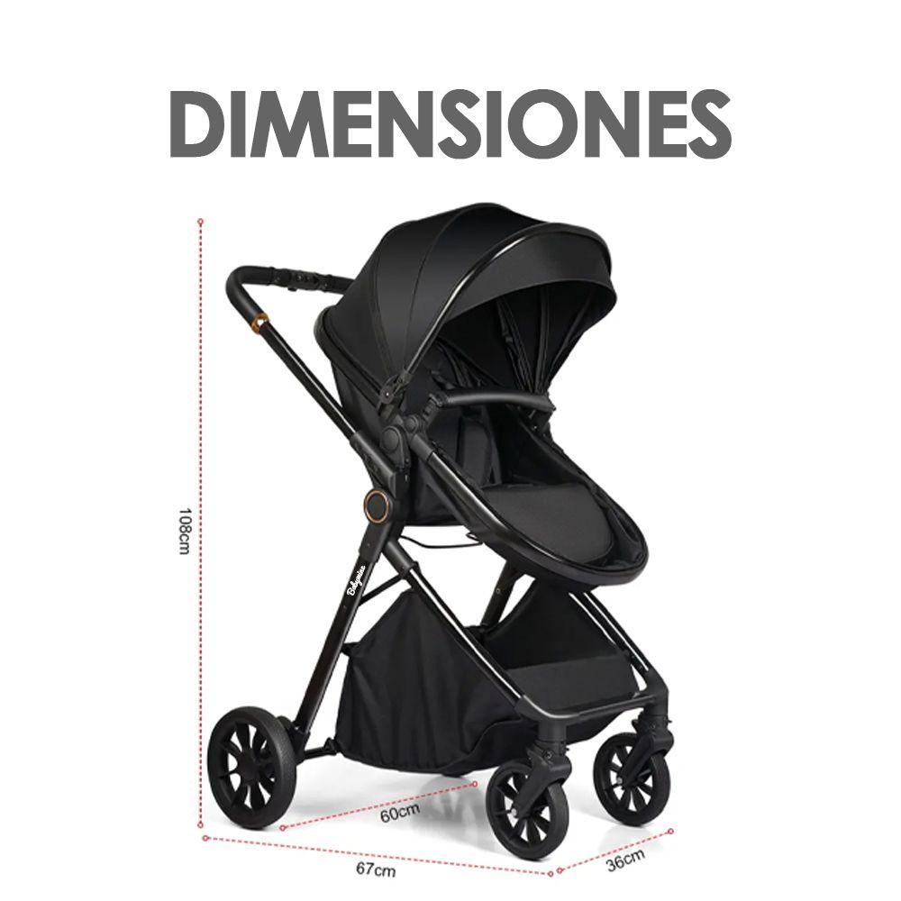 Coche De Bebé y Silla Nido Bolso Prime Negro - BABYMINE-7