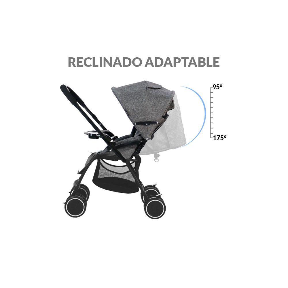 Coche de paseo - Reversible Pro Gris + Cobertor para lluvia-3