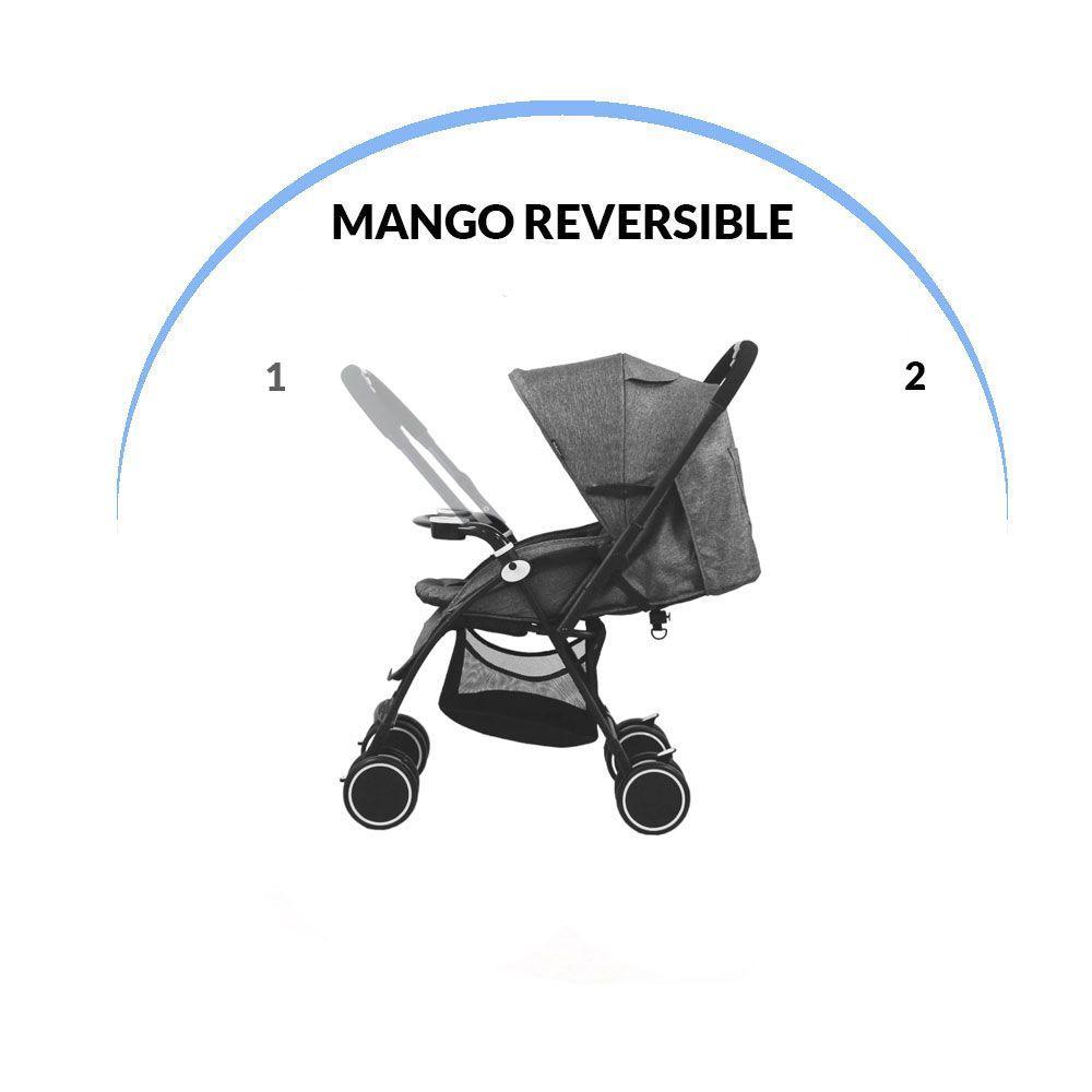 Coche de paseo - Reversible Pro Gris + Cobertor para lluvia-4