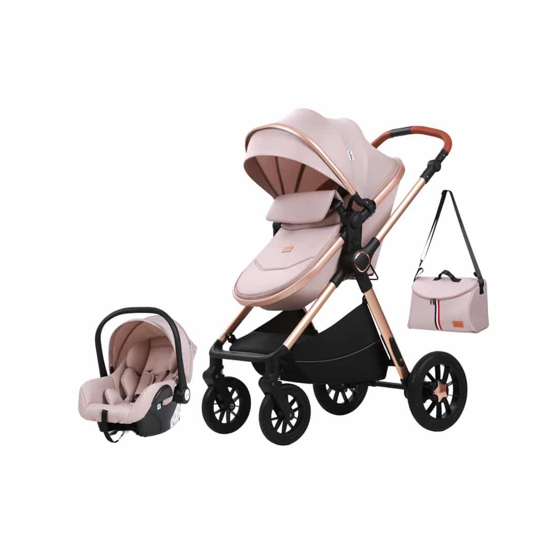 Coche de Bebé Silla Nido Bolso y Cubre Pies Beige-0