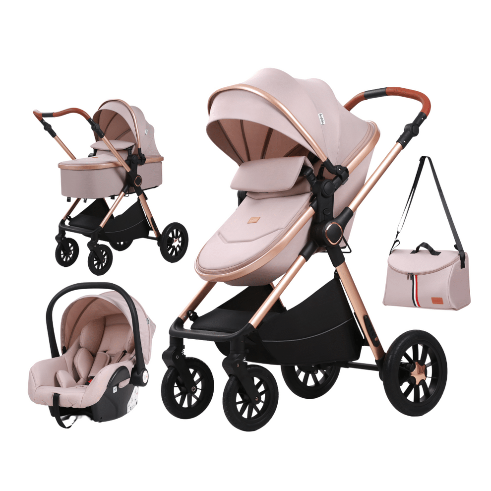 Coche de Bebé Silla Nido Bolso y Cubre Pies Beige-1