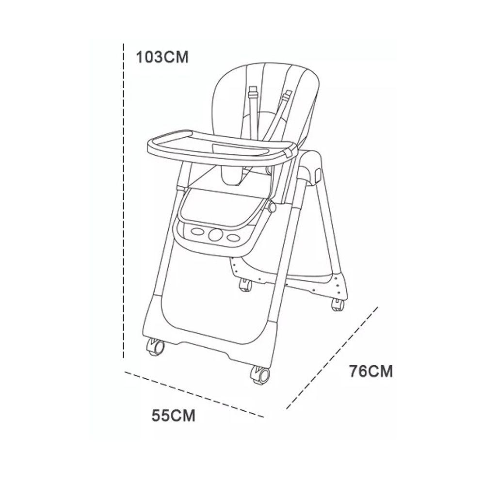 Silla de Comer Plegable Evolution Gris-4
