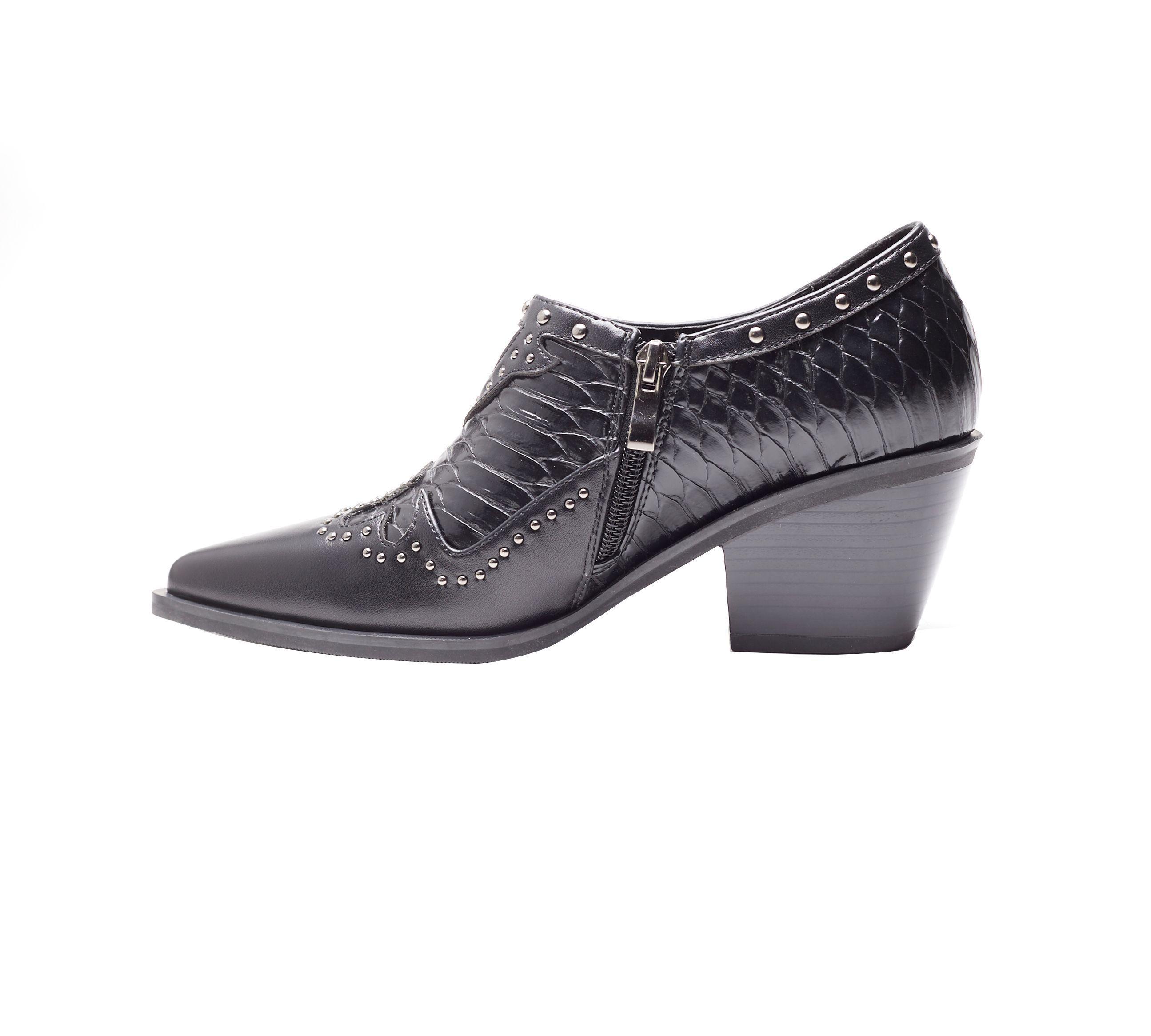 Zapato Vaquero BF 487 Serpiente Negro-2