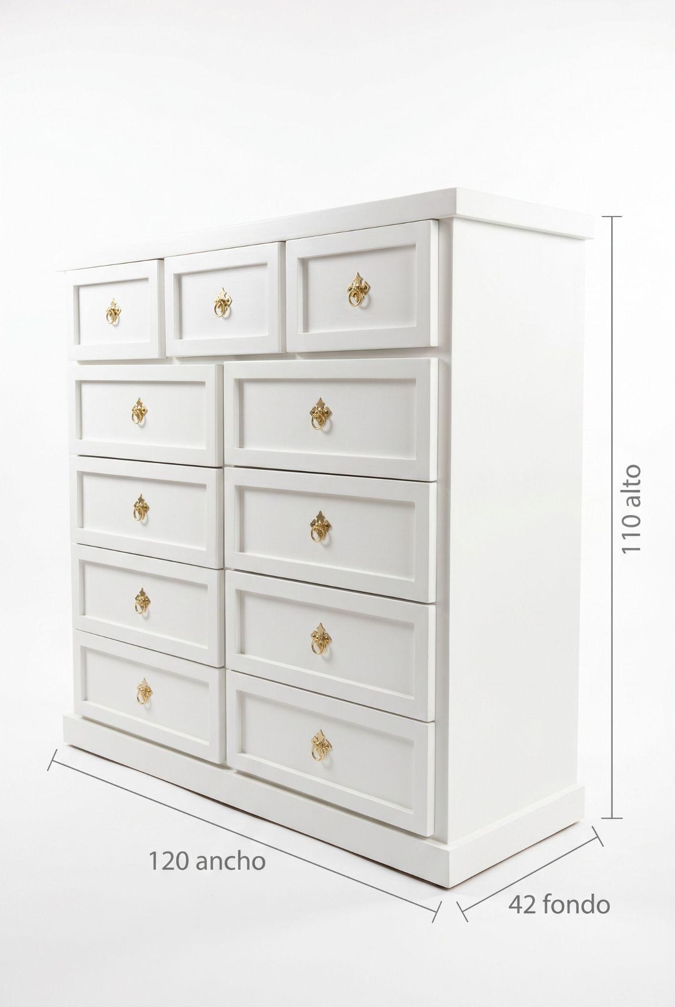 COMODA DE MADERA 11 CAJONES MUEBLES LORELEY-6