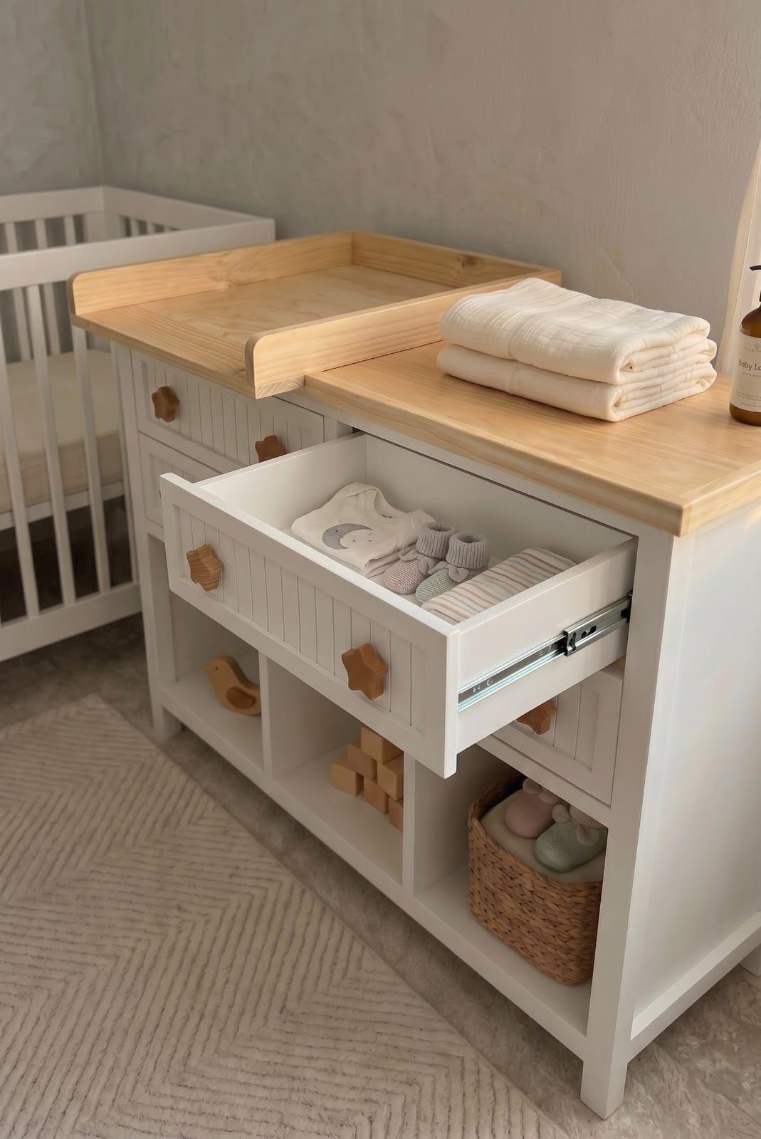 Comoda KIELU Mudador de madera Muebles Loreley-2