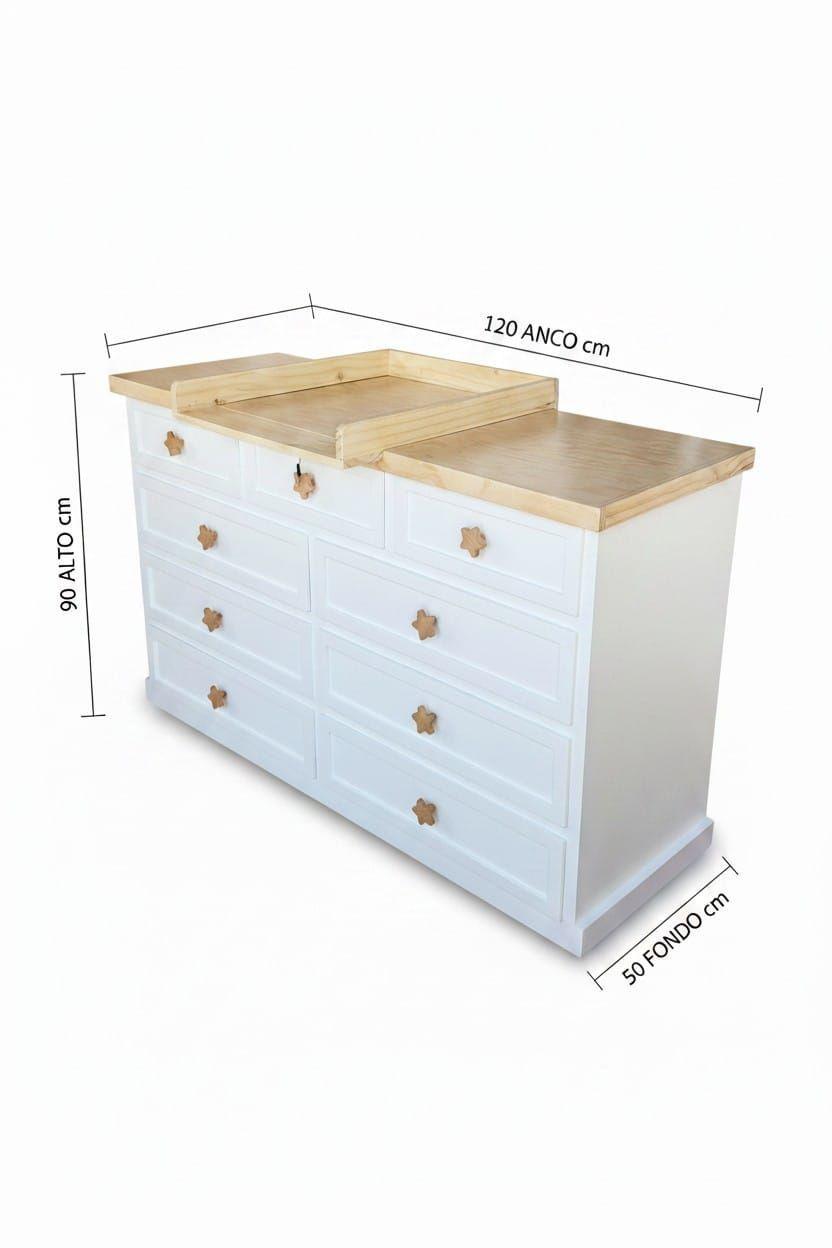 Comoda Lumina Mudador de madera Muebles Loreley-4