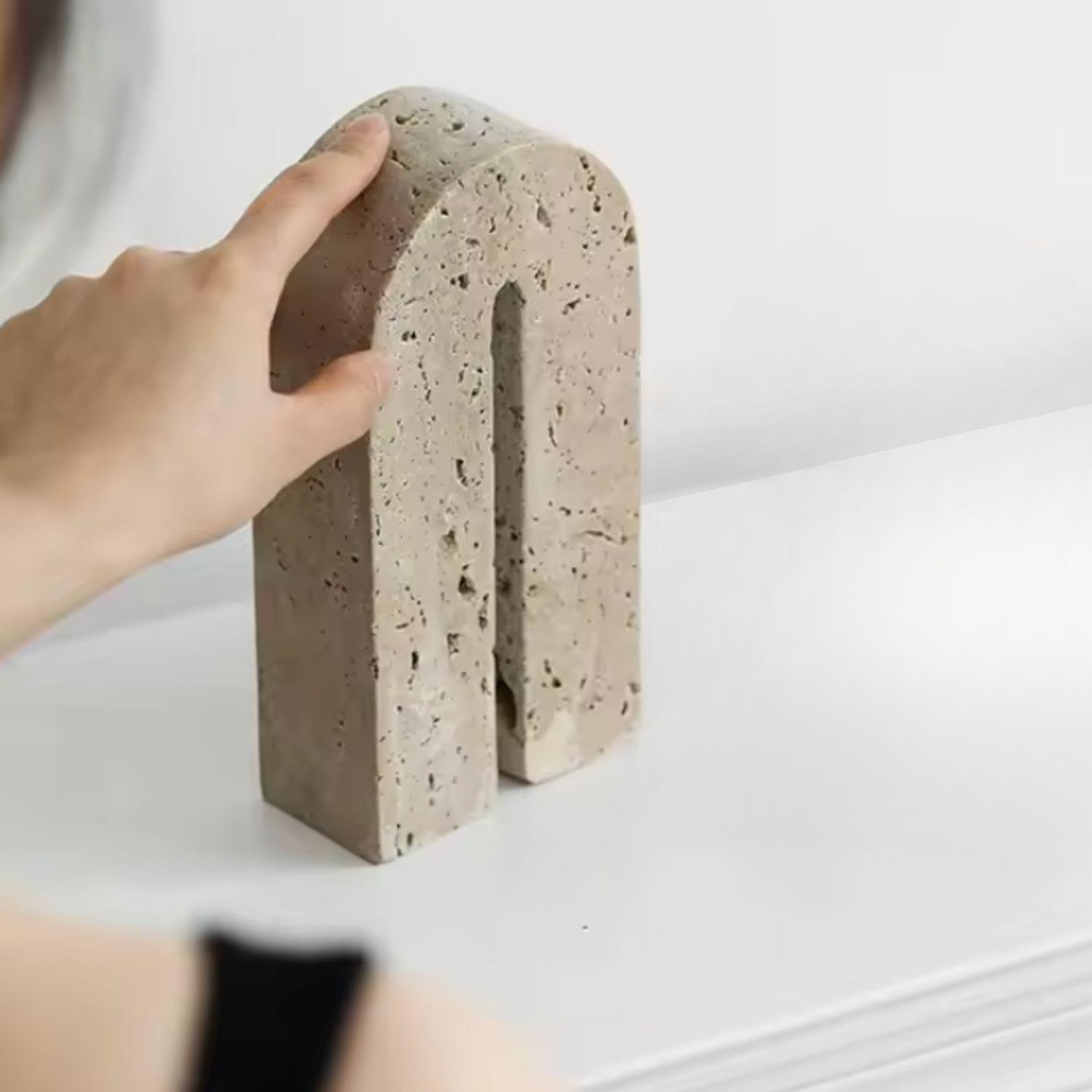 Arco Escultural Piedra Travertino Decorativo Grande-2