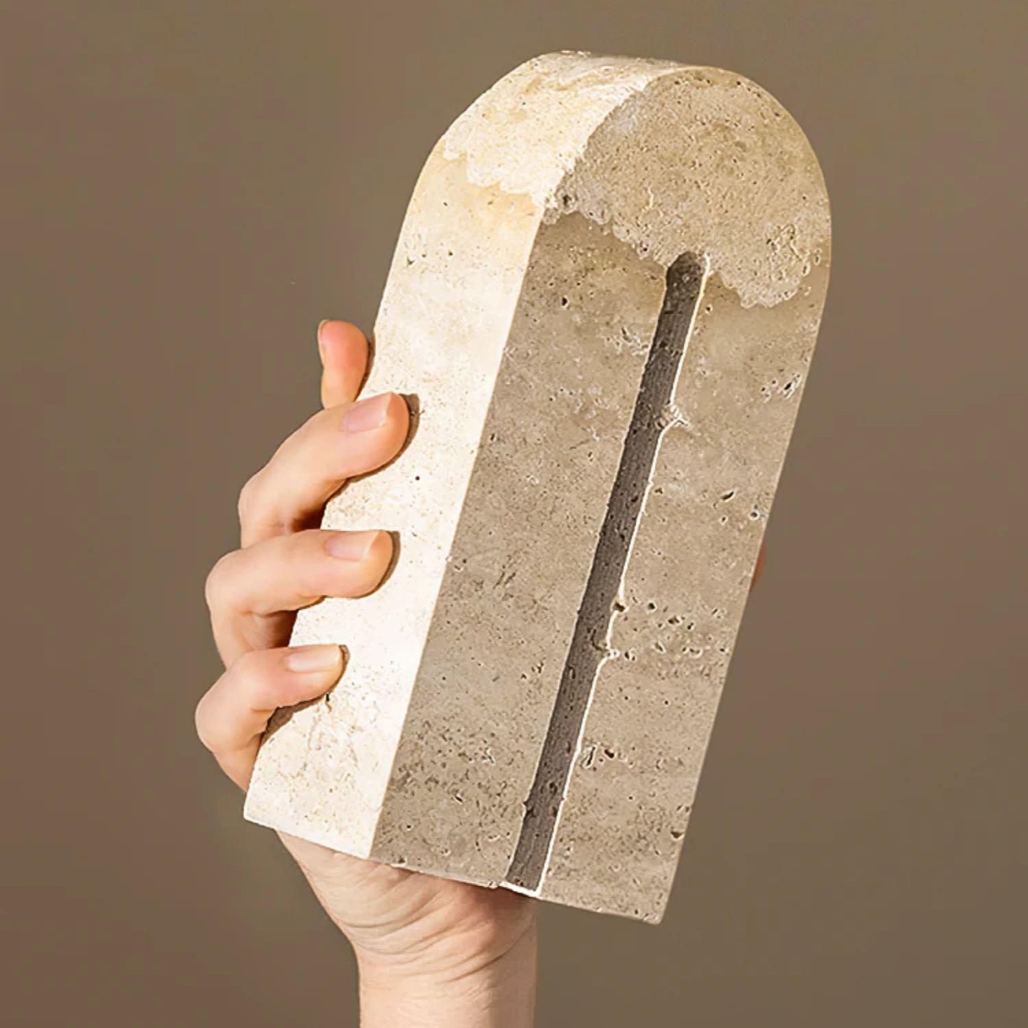 Arco Escultural Piedra Travertino Decorativo Grande-5