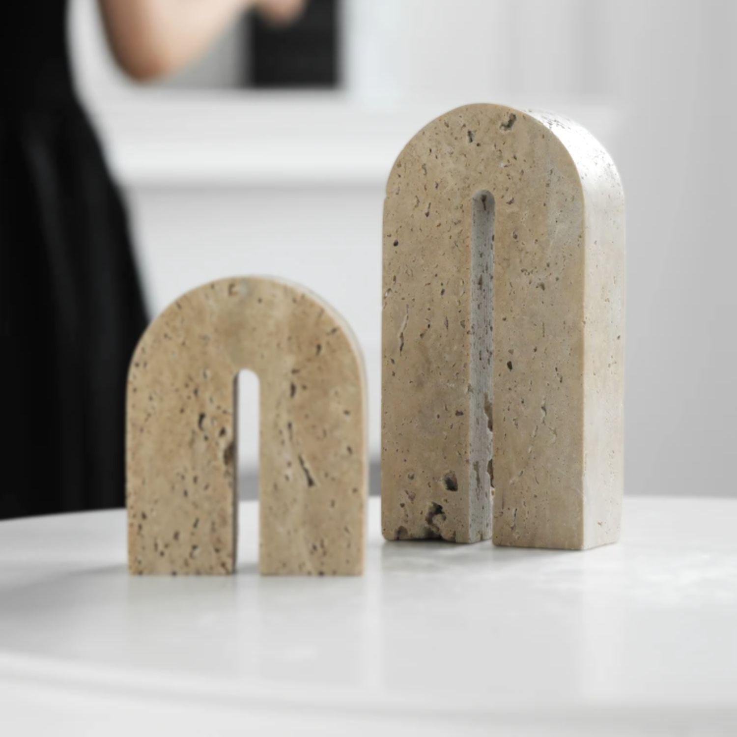 Arco Escultural Piedra Travertino Decorativo Grande-6