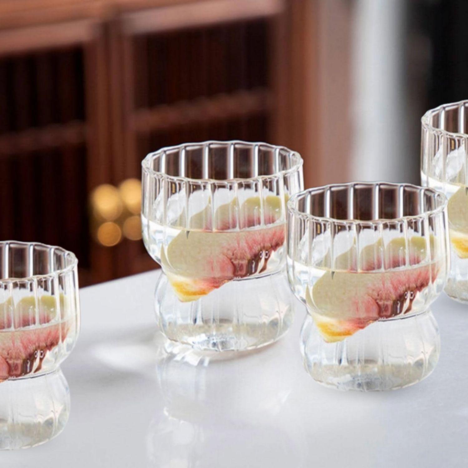 Set 4 Vasos Anchos Lineas Vertical 250ml-0