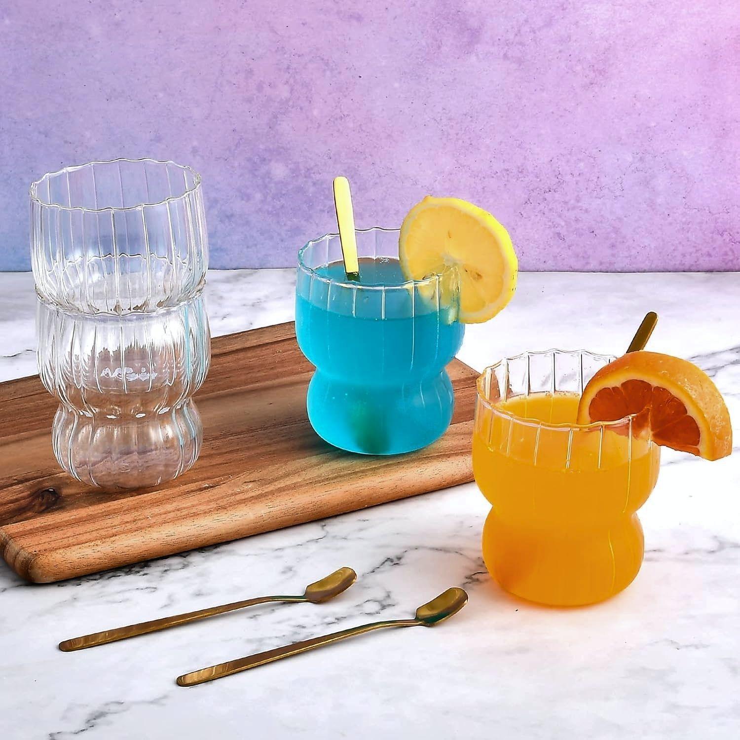 Set 4 Vasos Anchos Lineas Vertical 250ml-2