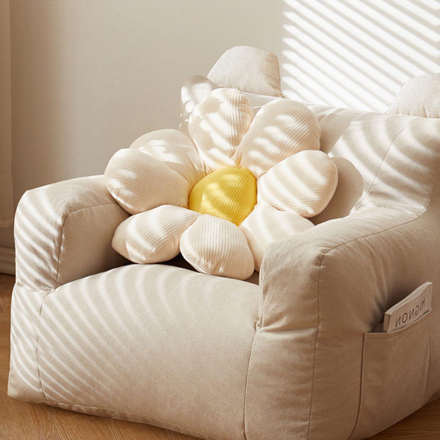 Sillón Para Niños Sofa Puff Infantil Tela Y Brazos Beige-2