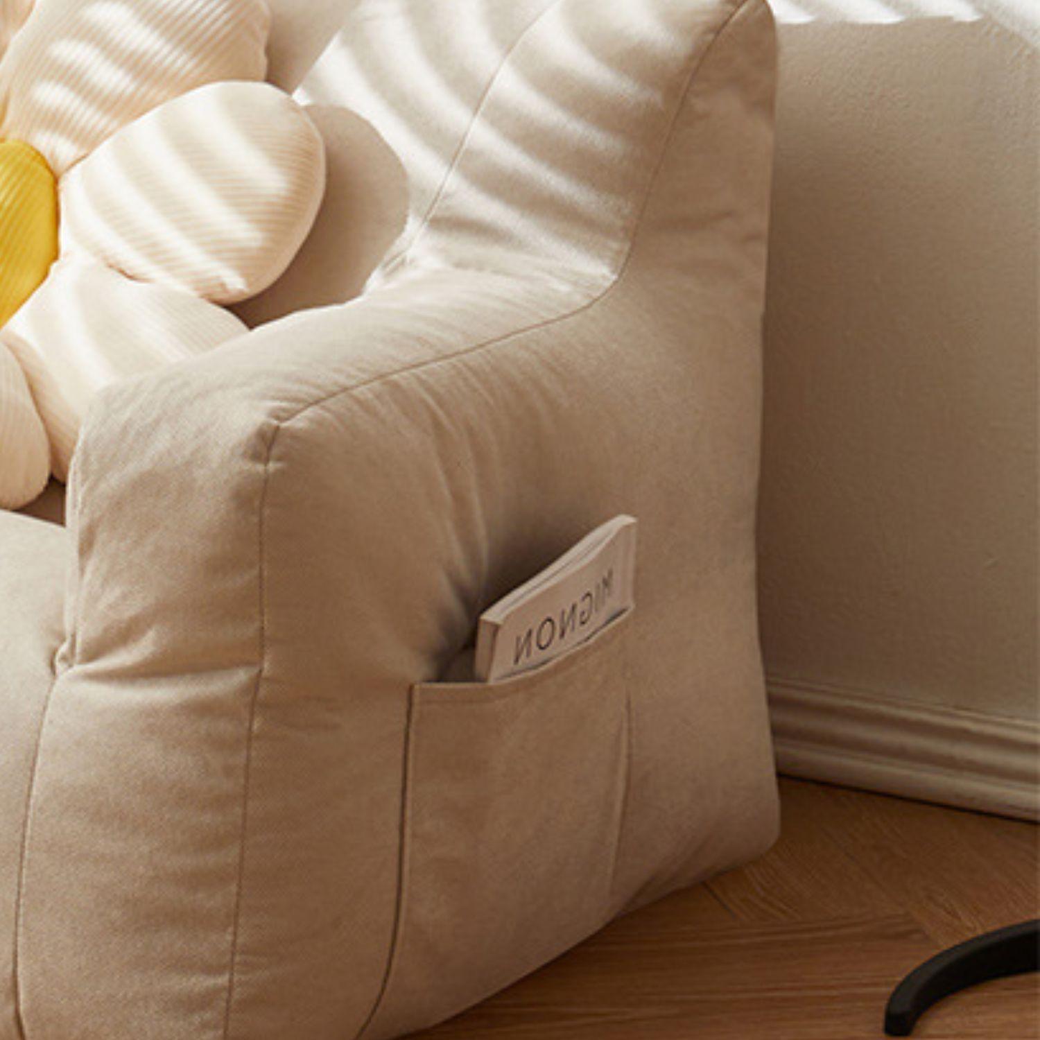 Sillón Para Niños Sofa Puff Infantil Tela Y Brazos Beige-3