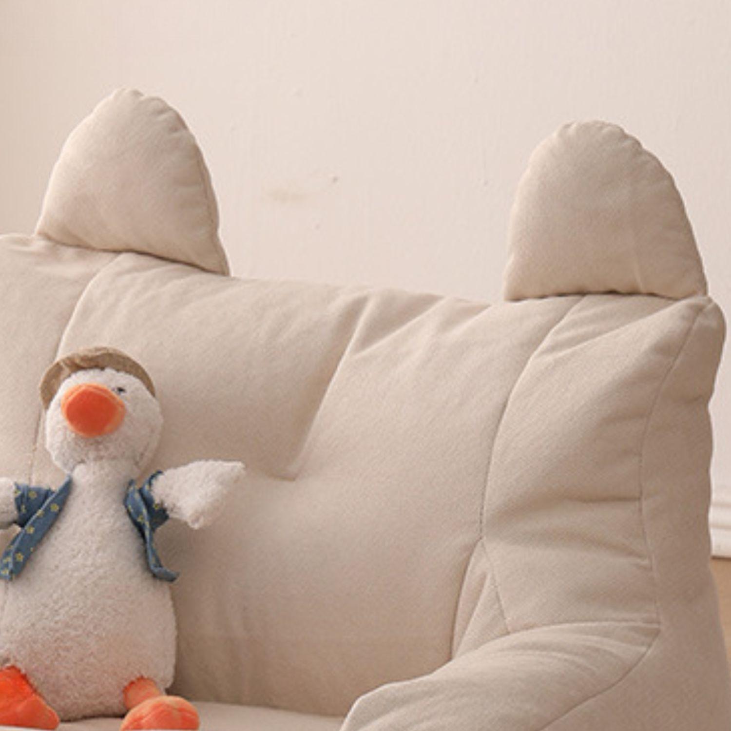Sillón Para Niños Sofa Puff Infantil Tela Y Brazos Beige-4