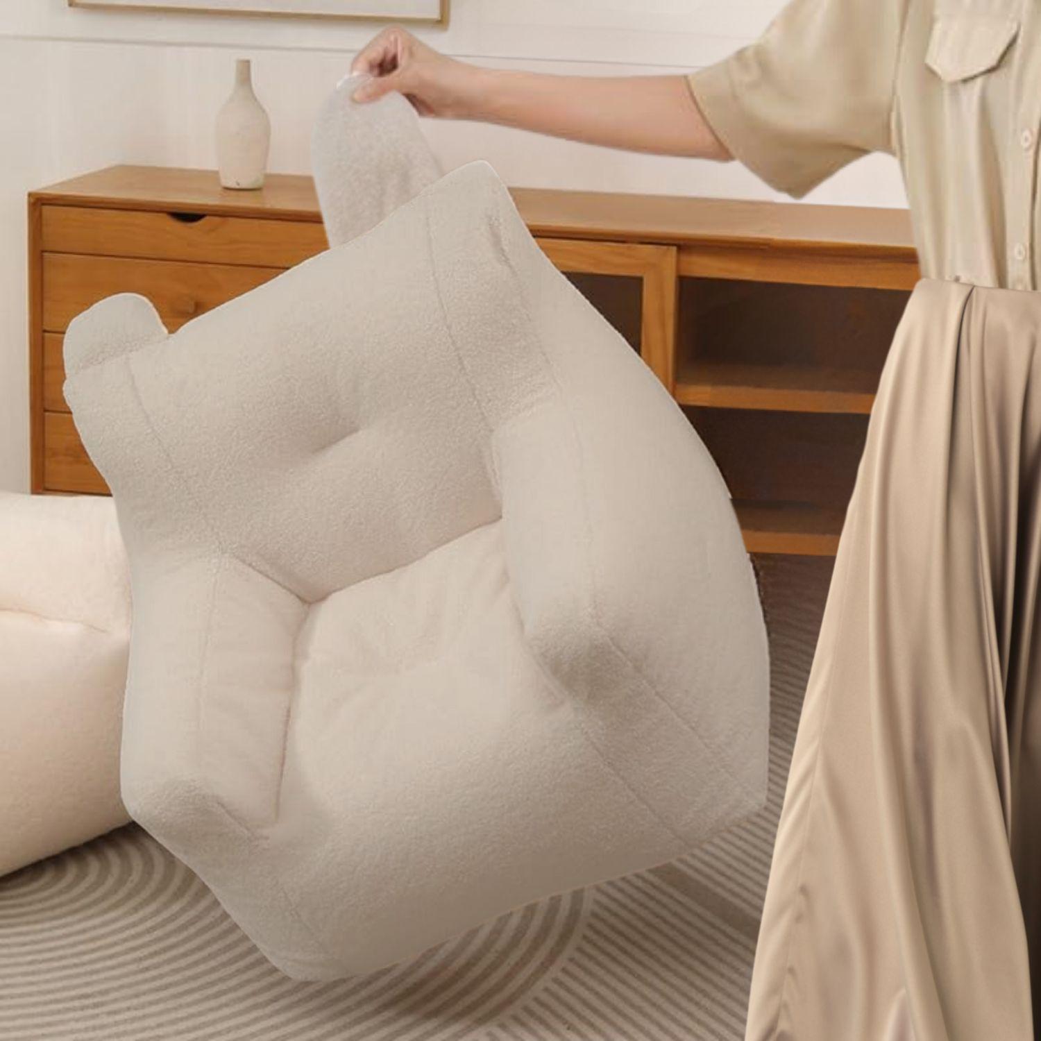 Sillón Para Niños Sofa Puff Infantil Tela Y Brazos Beige-6