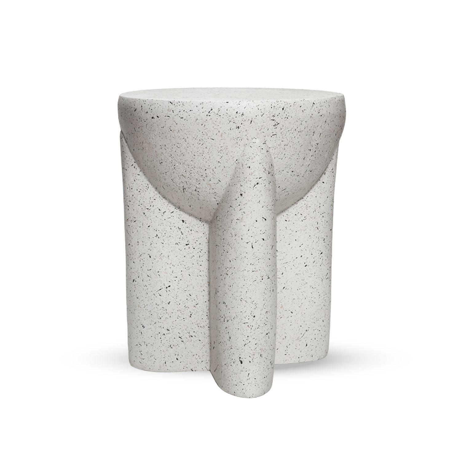 Mesa Centro Lateral Estilo Piedra Crema Escultural-8