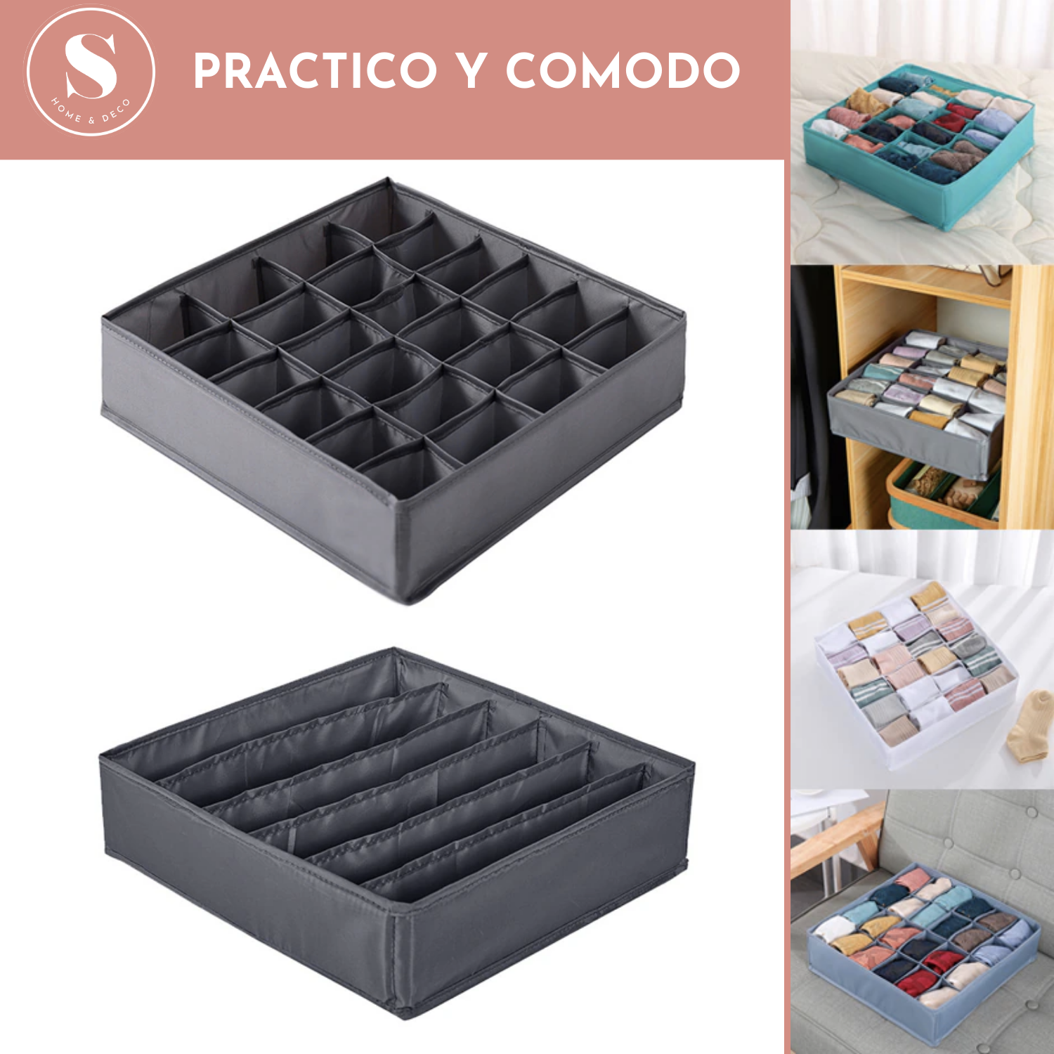 Organizador Cajones Closet de Ropa Interior Closet Plegable-2
