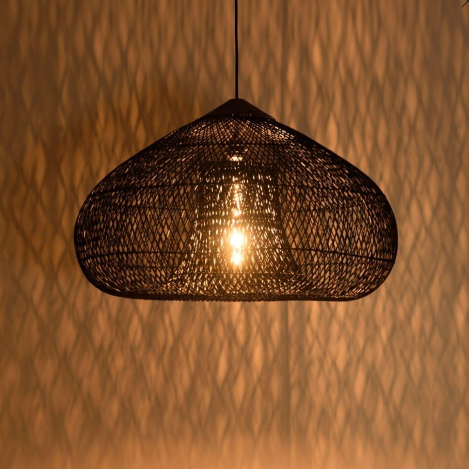 Lámpara Colgante de Ratán Negro 80 cm-4