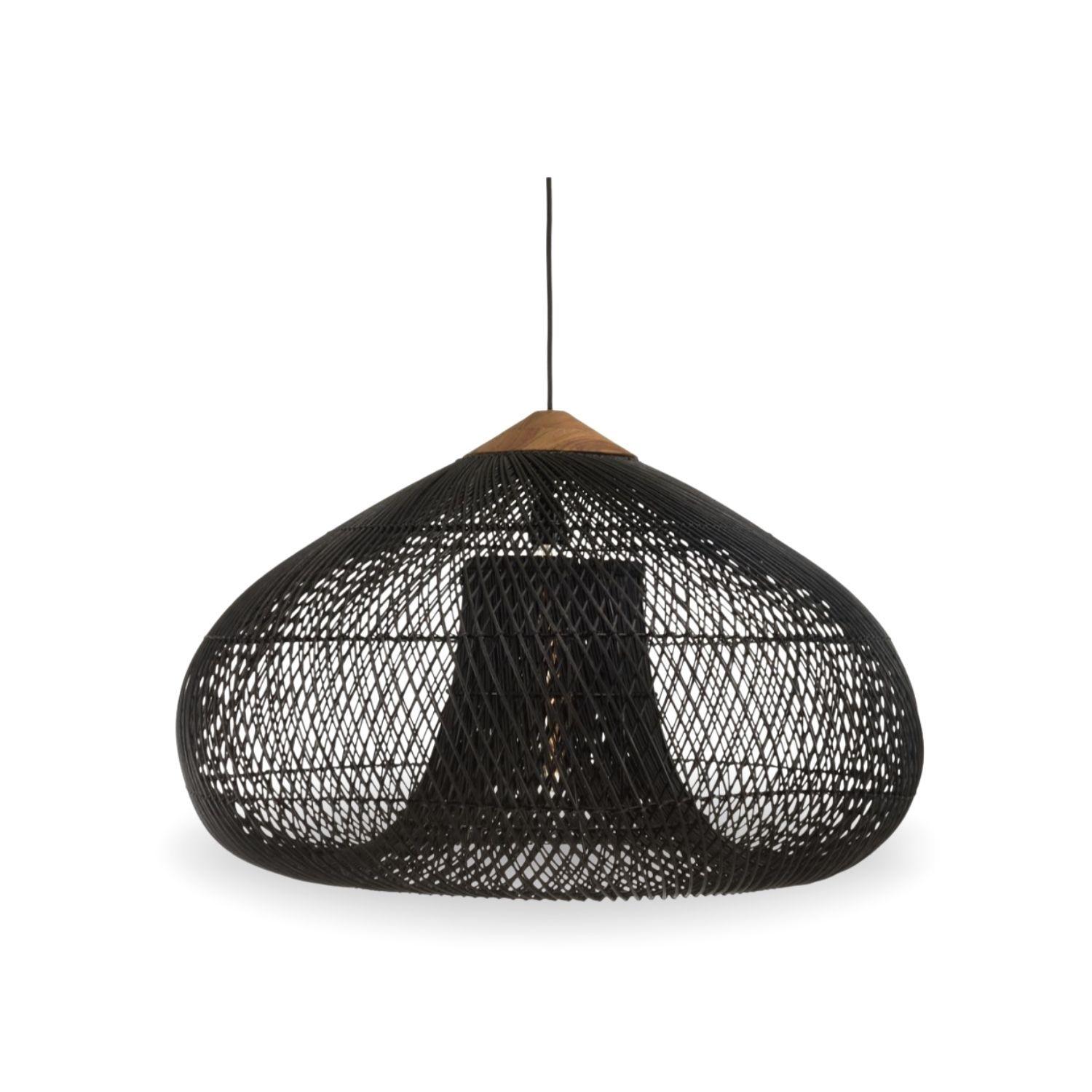 Lámpara Colgante de Ratán Negro 80 cm-9